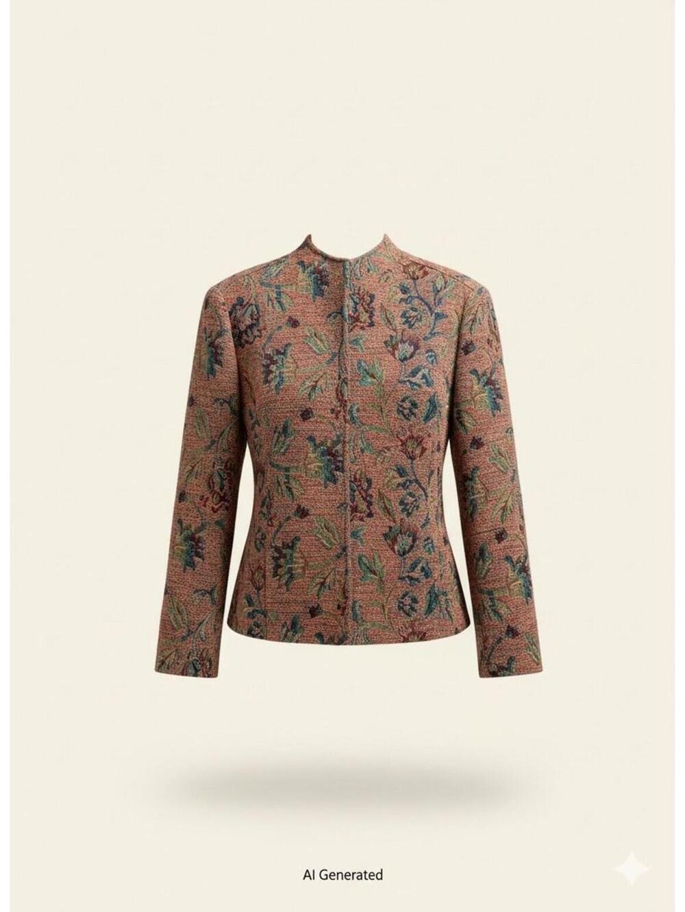 194-Coldwater Creek Tapestry Zip Front Jacket size L
